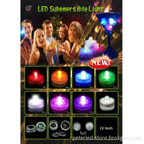 LED small submersible light color change for party,bar decoration waterproof